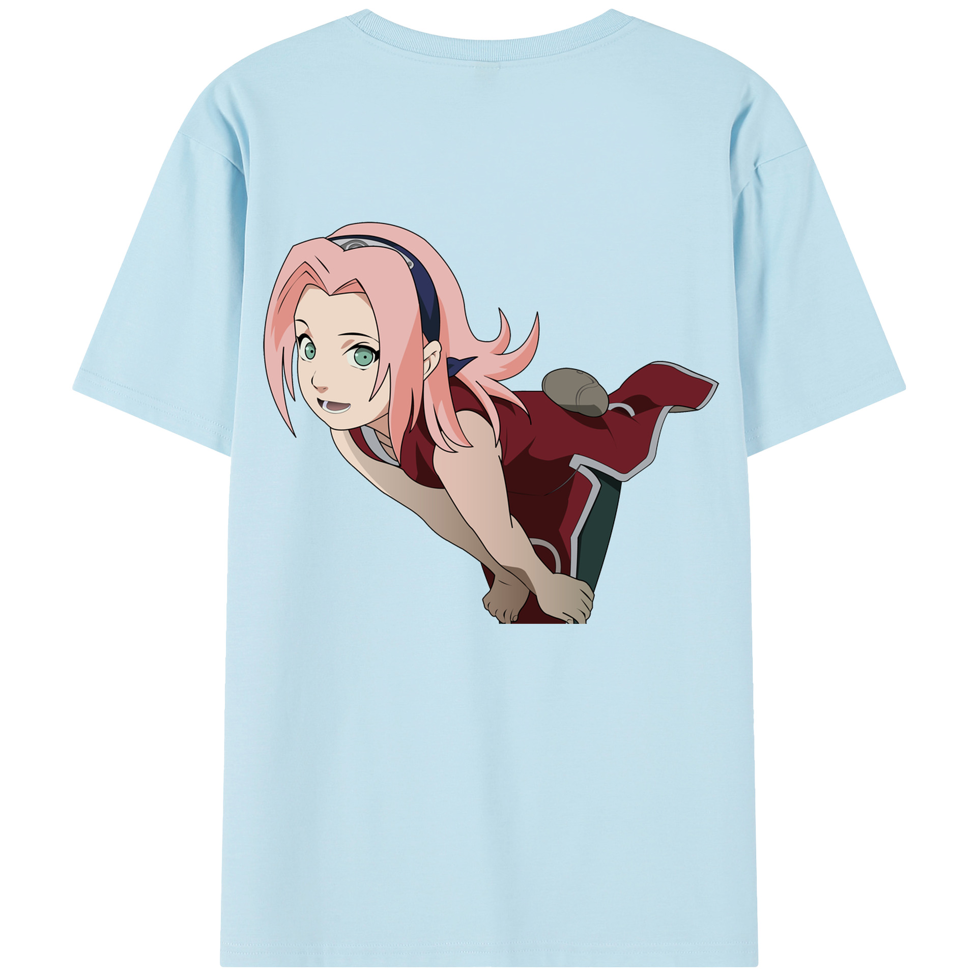 （画像用） NARUTO -ナルト- 春野サクラ Haruno Sakura 綿100％半袖Tシャツ（背面プリント）